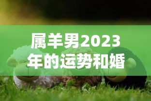 属羊男2023年的运势和婚姻（属羊男2023年的运势和婚姻怎么样）