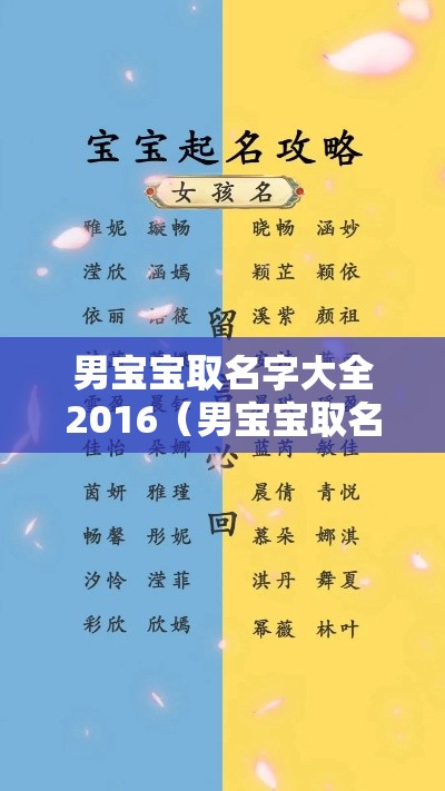 男宝宝取名字大全2016（男宝宝取名字大全免费查询）