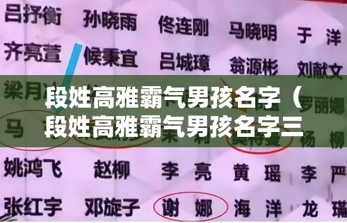 段姓高雅霸气男孩名字（段姓高雅霸气男孩名字三个字）