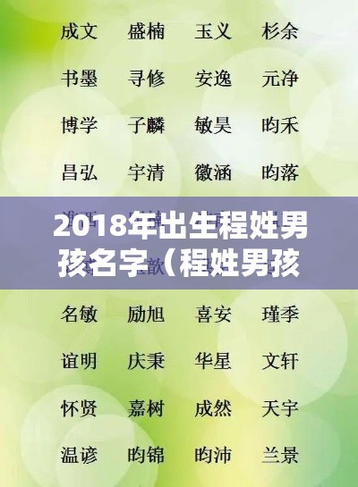 2018年出生程姓男孩名字（程姓男孩名字大全2018）