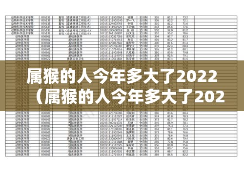 属猴的人今年多大了2022（属猴的人今年多大了2022年几岁）