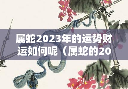 属蛇2023年的运势财运如何呢（属蛇的2023年财运怎么样）