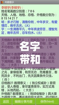 名字带和的男孩名字大全2015（带和的好听的名字）