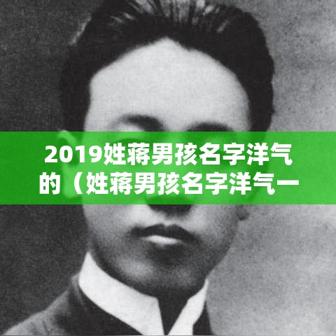 2019姓蒋男孩名字洋气的（姓蒋男孩名字洋气一点）