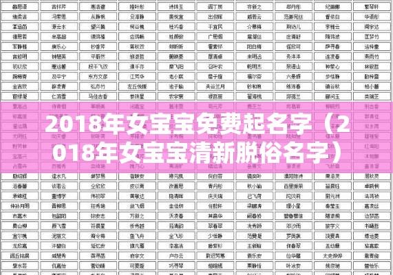 2018年女宝宝免费起名字（2018年女宝宝清新脱俗名字）