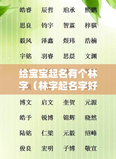 给宝宝起名有个林字（林字起名字好不好）